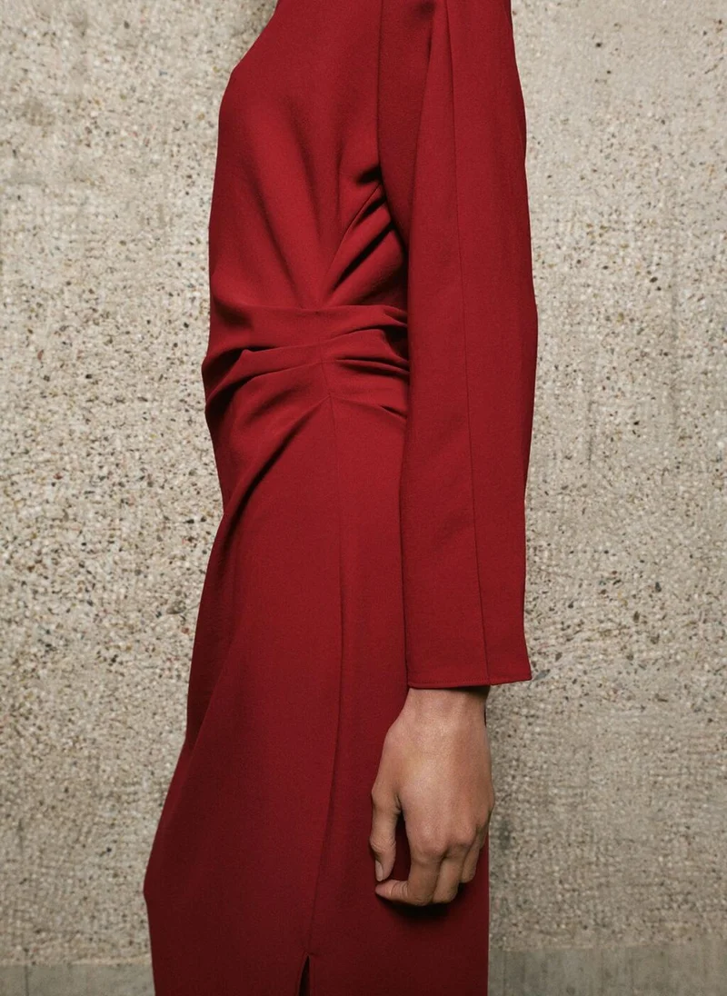 MANGO  Boat-neck ruched dress for Women | Best Price UAE